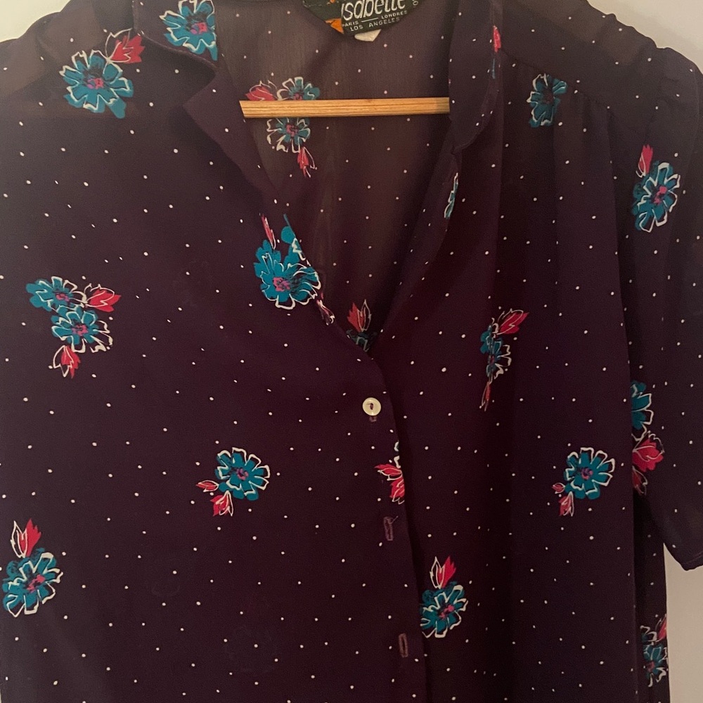 True vintage Floral Sheer Blouse